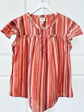 Women’s St. John’s Bay Short Sleeve Striped Blouse Size XL